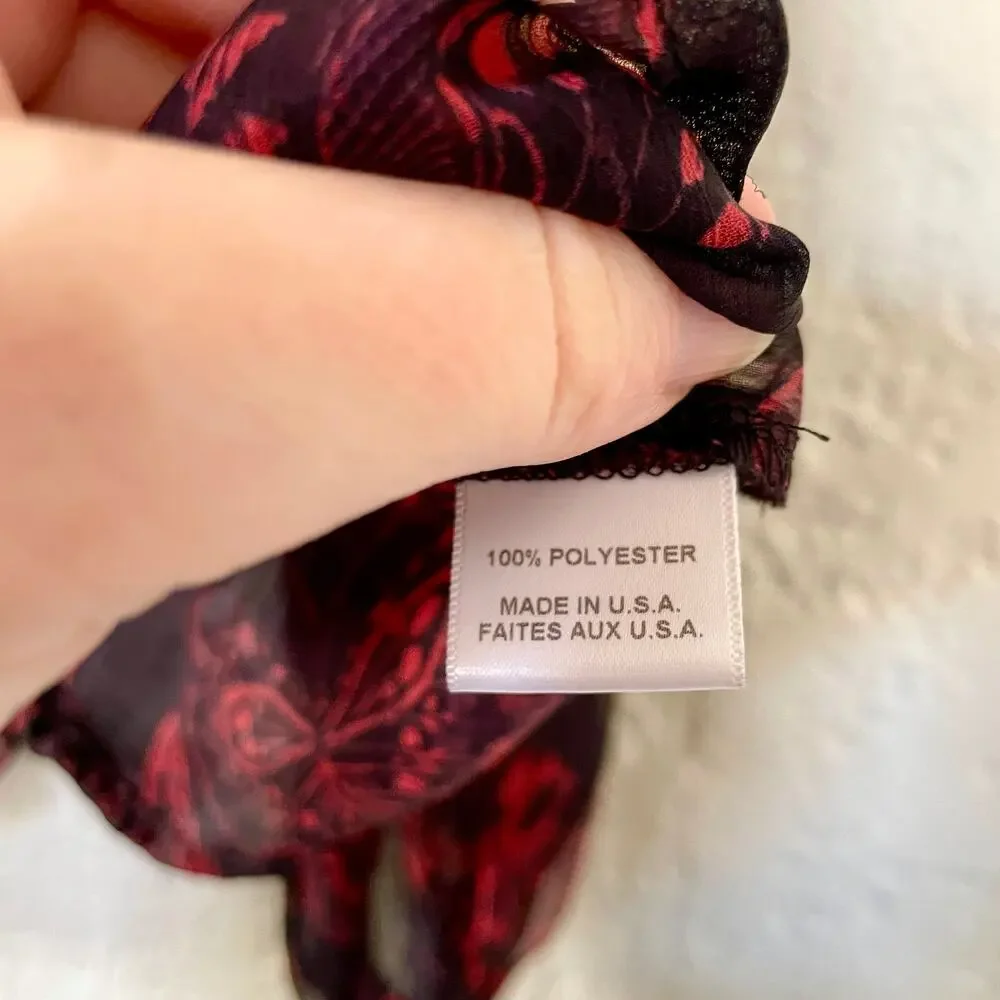 MISA Los Angeles Frida Butterfly Sheer Blouse Ruffle Puffy Sleeves sz XS X-Small - Picture 9 of 13